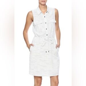 Splendid Marina Black and White cotton Rayon Striped Sleeveless Dress size L